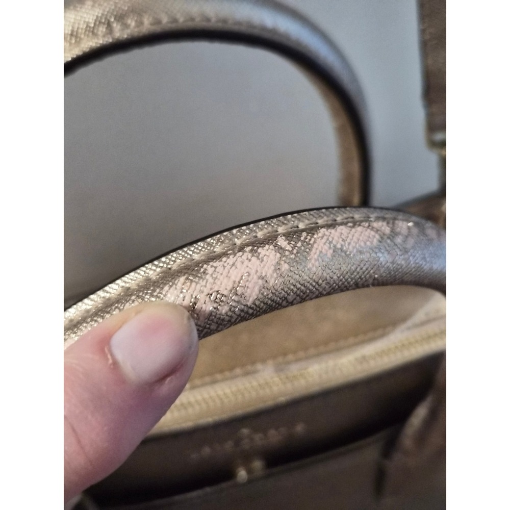 Kate Spade New York Metallic Gold Saffiano Leather Mini Satchel Crossbody Bag - Picture 6 of 14
